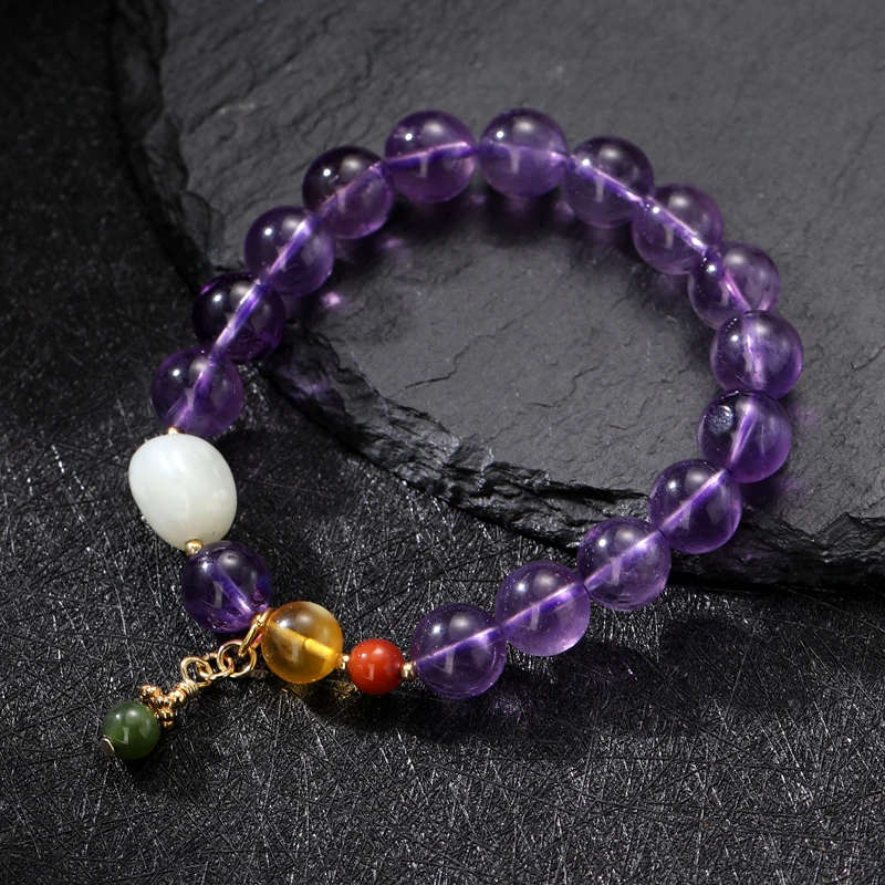Natural Round Amethyst Beaded Bracelet for Women Exquisite Luxury Jewelry Gift Vintage Fine Bangles Charm Bracelet
Natural Round Amethyst Beaded Bracelet for Women Exquisite Luxury Jewelry Gift Vintage Fine Bangles Charm Bracelet