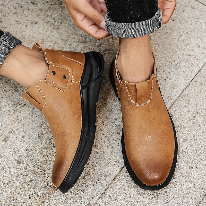 2020 Style Fashion Men's Ankle Boots Casual Leather Shoes Male Classics Brow Black Short Boot Man Waterproof Army Boots for Men
2020 Style Fashion Men's Ankle Boots Casual Leather Shoes Male Classics Brow Black Short Boot Man Waterproof Army Boots for Men