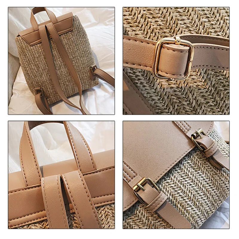 Summer Straw Backpacks Handbag Women Fashion Straw Woven Women Handmade Chain Luxury Crossbody Travel Purses and Handbags
Summer Straw Backpacks Handbag Women Fashion Straw Woven Women Handmade Chain Luxury Crossbody Travel Purses and Handbags