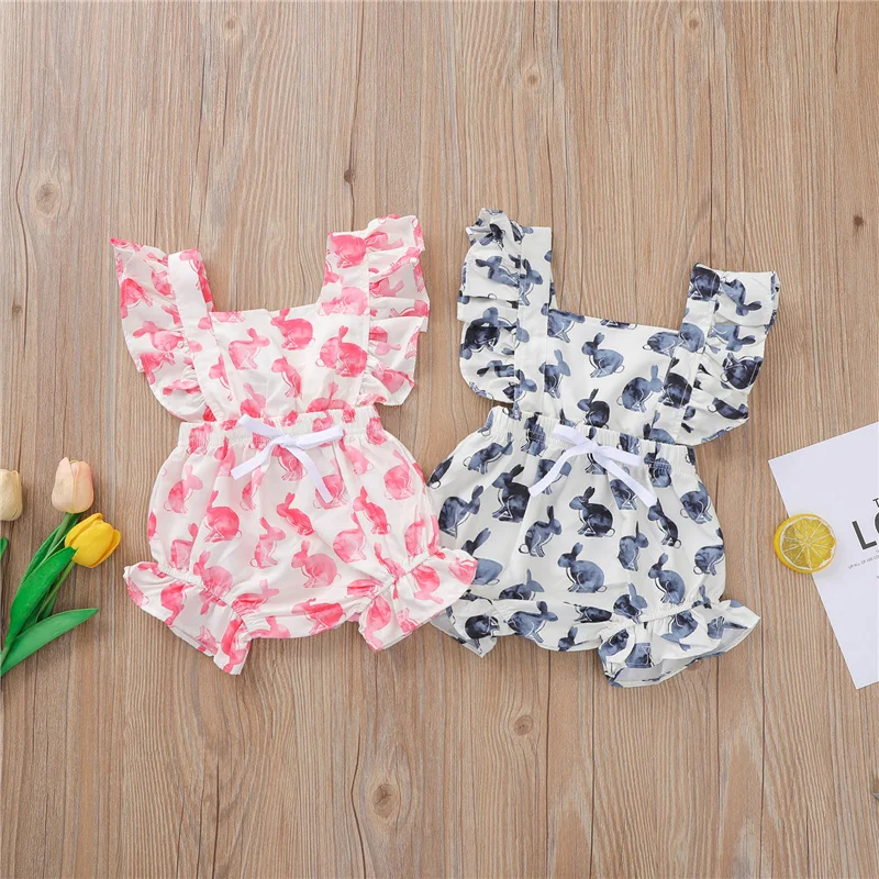 Easter Festival Clothes 0-24M Infant Baby Girl Sleeveless Bodysuit Cartoon Bunny Rabbit Print Bow Decoration Ruffle Romper
Easter Festival Clothes 0-24M Infant Baby Girl Sleeveless Bodysuit Cartoon Bunny Rabbit Print Bow Decoration Ruffle Romper