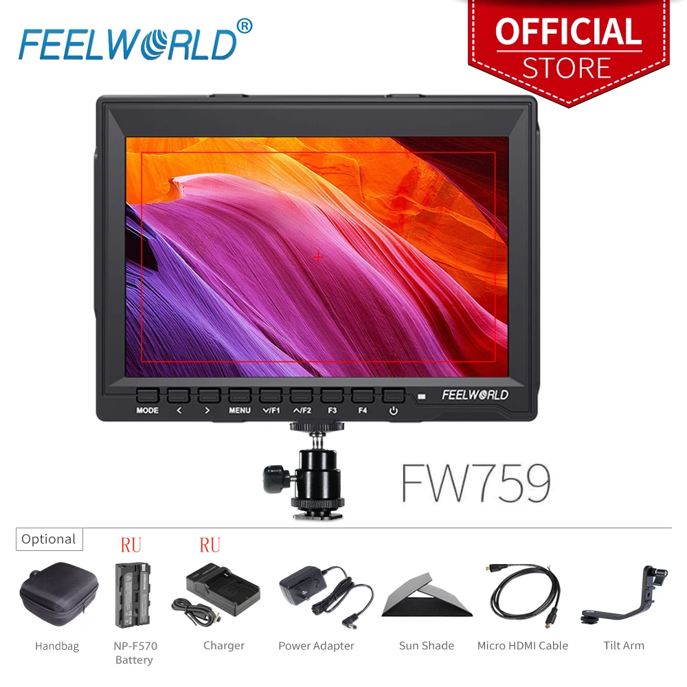 Монитор для камеры Feelworld FW759, 7-дюймовый IPS 1280x80/0, видеомонитор для цифровой зеркальной камеры с пиковым фокусом, ЖК-монитор HD 7 дюймов для BMPCC, Canon, Sony
Монитор для камеры Feelworld FW759, 7-дюймовый IPS 1280x80/0, видеомонитор для цифровой зеркальной камеры с пиковым фокусом, ЖК-монитор HD 7 дюймов для BMPCC, Canon, Sony