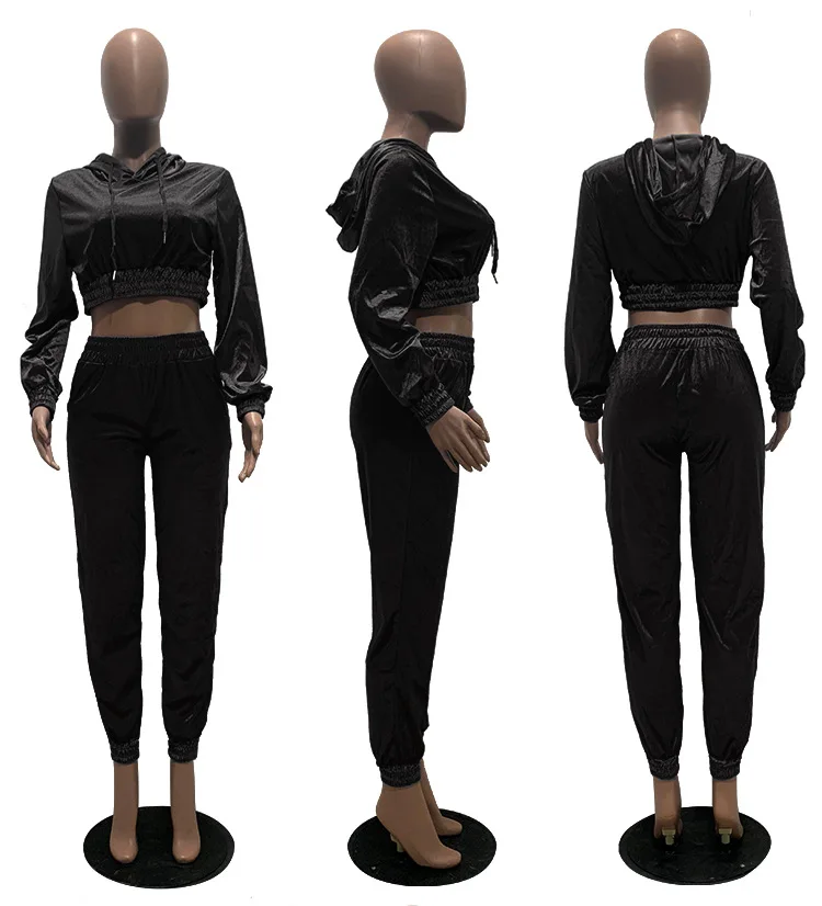 Activewear Velour Tracksuit Women Casual Sporty Long Sleeve Hooded Crop Top + Sweatpants Clib Party Two Piece Set Jogging Femme
Activewear Velour Tracksuit Women Casual Sporty Long Sleeve Hooded Crop Top + Sweatpants Clib Party Two Piece Set Jogging Femme