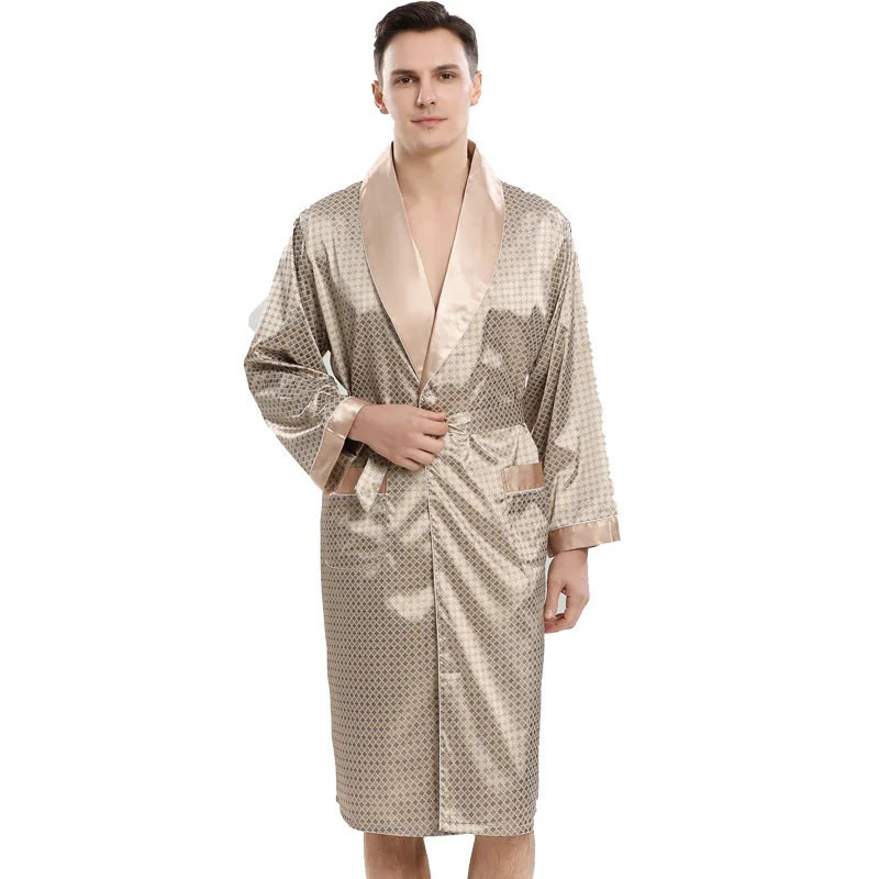 European Size S-3xl Men's Home Silk Robe Summer Thin Silk Long Sleeve Robe Men's Bathrobe 21-1010
European Size S-3xl Men's Home Silk Robe Summer Thin Silk Long Sleeve Robe Men's Bathrobe 21-1010