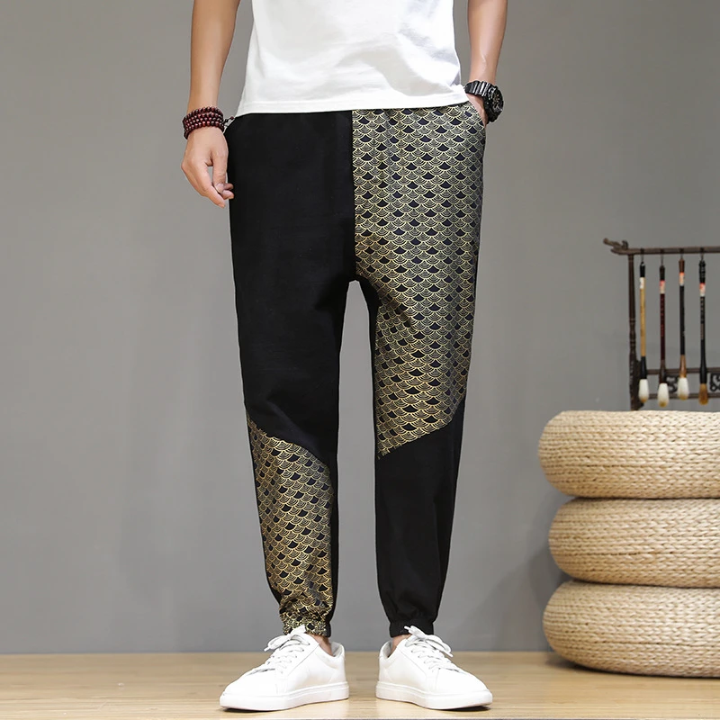 Luxury Brand Pants Men's Chinese Style Color Matching Trousers Loose Harem Pants Casual Fashion Male Retro Pants High Quality
Luxury Brand Pants Men's Chinese Style Color Matching Trousers Loose Harem Pants Casual Fashion Male Retro Pants High Quality