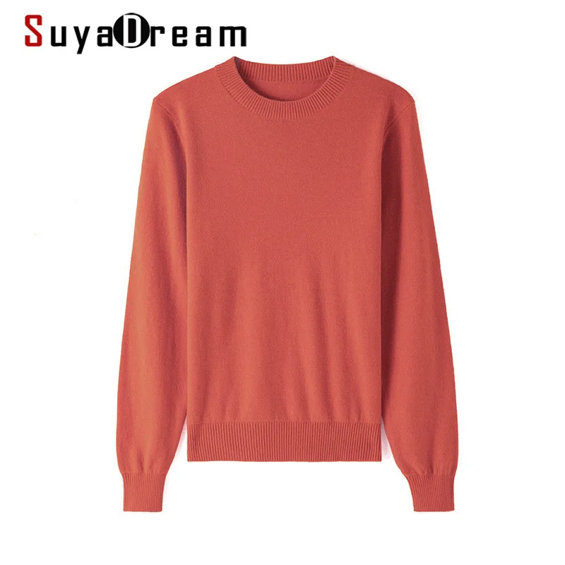 SuyaDream, женские зимние свитера, 100% шерсть, с круглым вырезом, с отворотом, простые пуловеры, 2021, Осень-зима, базовые свитера для женщин, красный ...
SuyaDream, женские зимние свитера, 100% шерсть, с круглым вырезом, с отворотом, простые пуловеры, 2021, Осень-зима, базовые свитера для женщин, красный ...