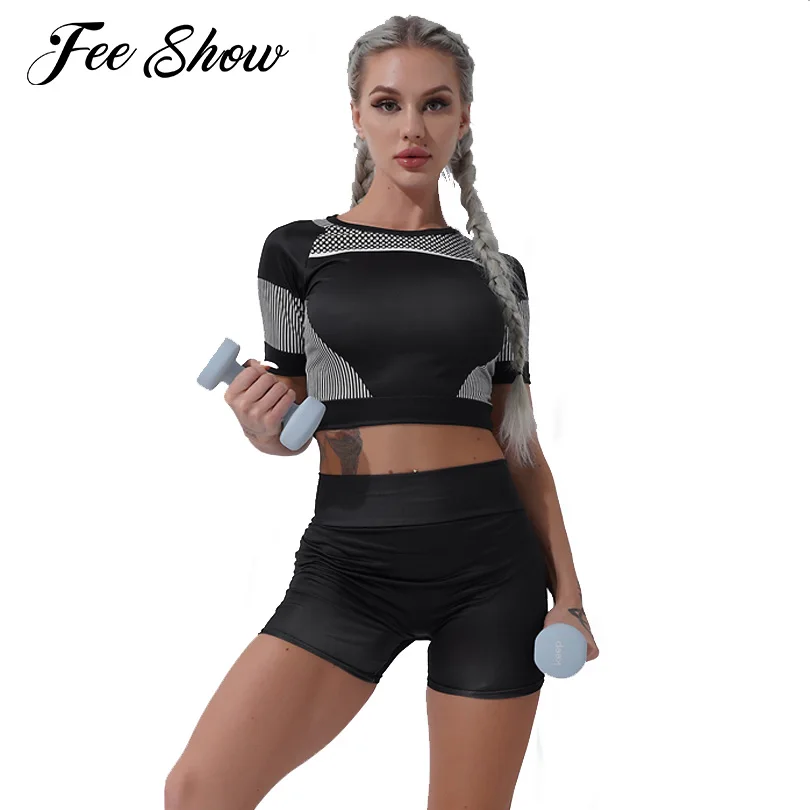 Women Yoga Set Stretchy Sports Cropped T-shirt Sports Shorts Fitness Wear Outfit Two Pieces Gym Yoga Sets Seamless Workout Suits
Women Yoga Set Stretchy Sports Cropped T-shirt Sports Shorts Fitness Wear Outfit Two Pieces Gym Yoga Sets Seamless Workout Suits