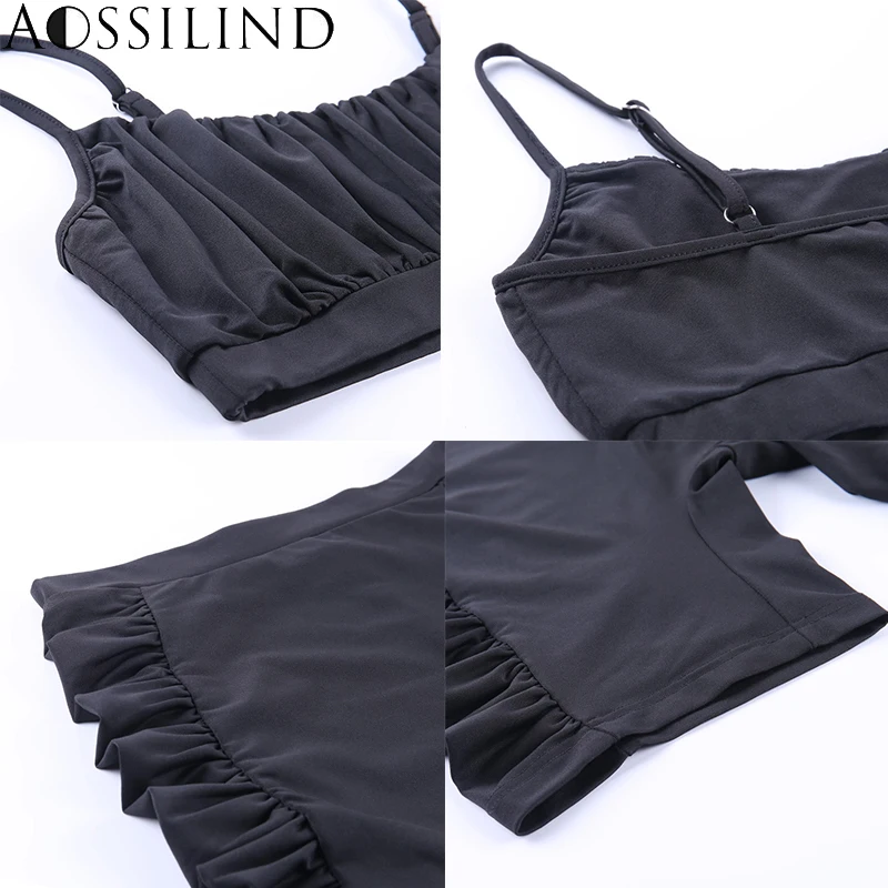 AOSSILIND Black Women Two Piece Set Sleelveless Casual Tracksuit 2020 Summer Ruched Crop Top And Shorts Sets Bodycon Sporty Wear
AOSSILIND Black Women Two Piece Set Sleelveless Casual Tracksuit 2020 Summer Ruched Crop Top And Shorts Sets Bodycon Sporty Wear