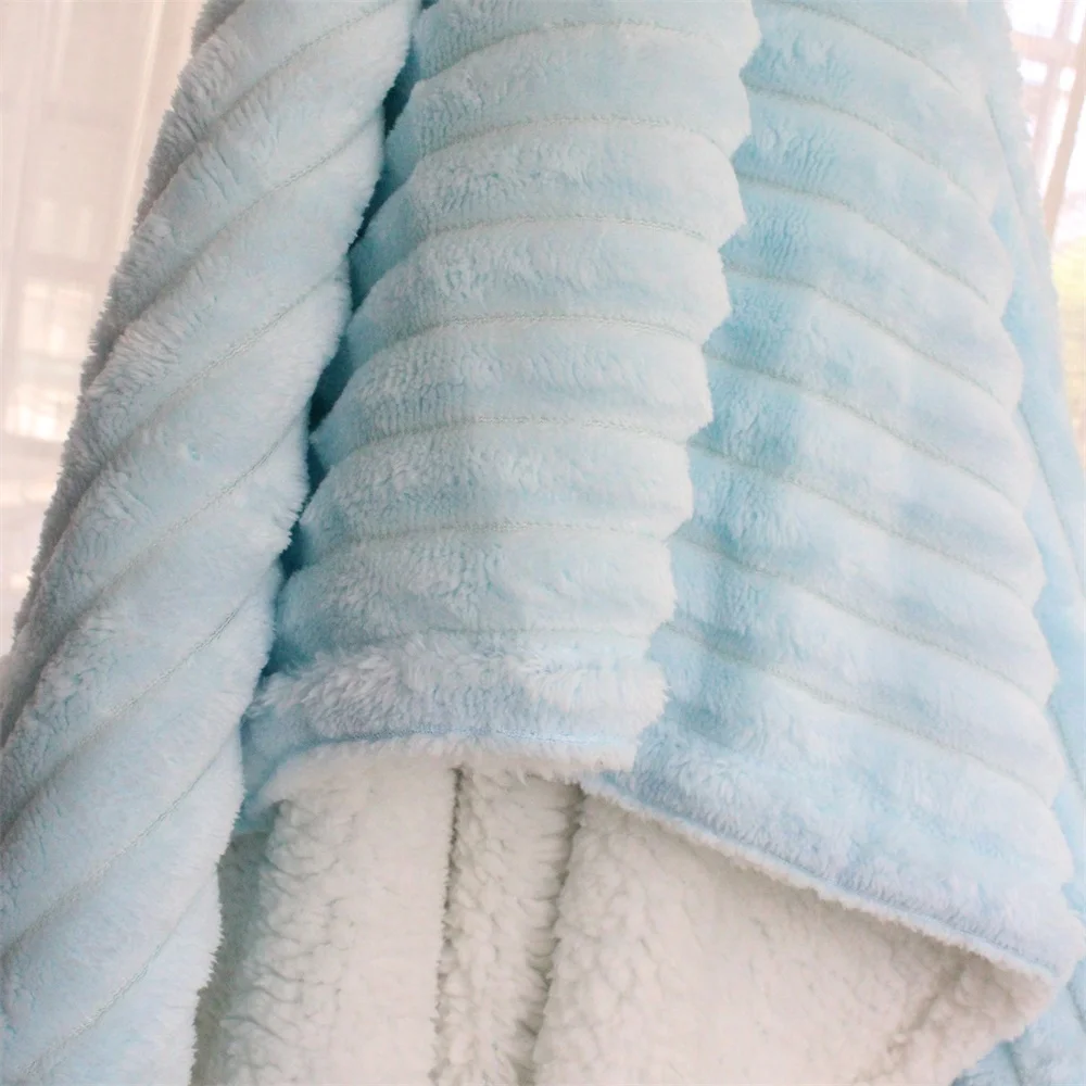 Двухслойное зимнее толстое детское одеяло с 3D полосками удобное постельное