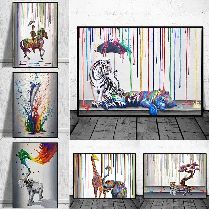 Abstract Rainbow Rain Tiger Canvas Painting Wall Art Graffiti Animals Posters Prints For Living Room Bedroom Modern Home Decor
Abstract Rainbow Rain Tiger Canvas Painting Wall Art Graffiti Animals Posters Prints For Living Room Bedroom Modern Home Decor