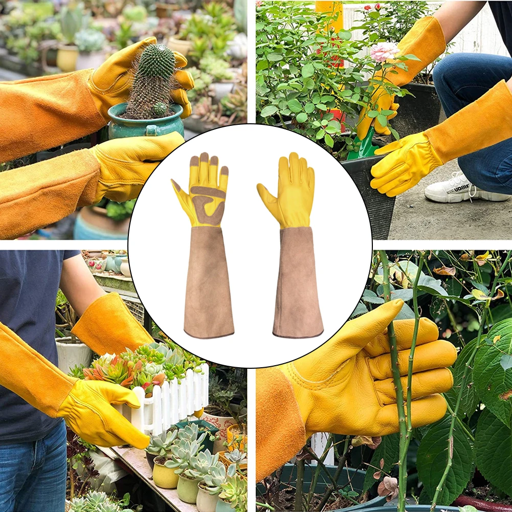 Leather Gardening Gloves Durable Flexible Long Forearm Protection Gauntlet Safety Work Glove For Digging Planting Garden Tools
Leather Gardening Gloves Durable Flexible Long Forearm Protection Gauntlet Safety Work Glove For Digging Planting Garden Tools