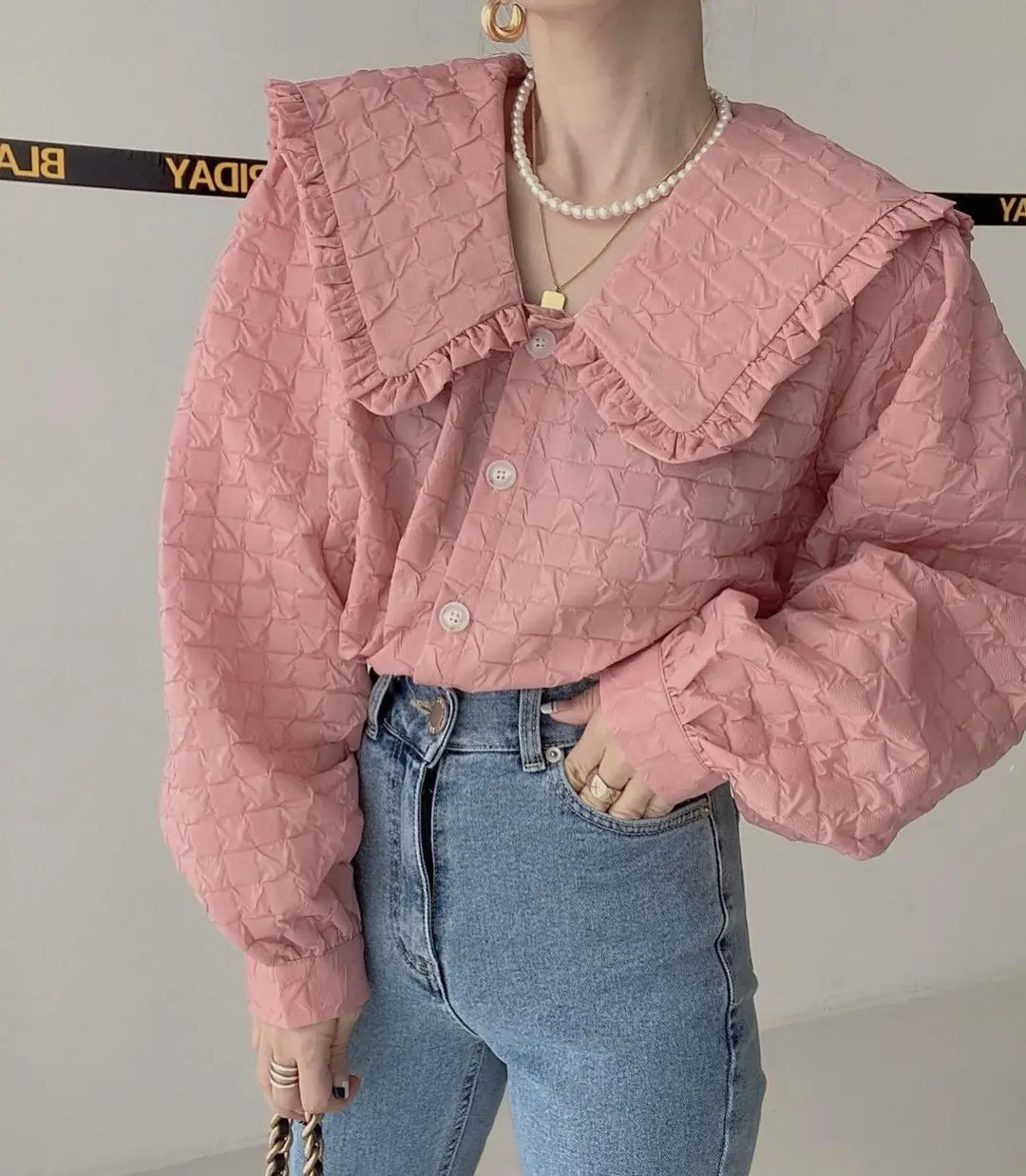 Короткая Элегантная Дамская рубашка с длинными рукавами и отложным воротником в Корейском стиле, 2021
Короткая Элегантная Дамская рубашка с длинными рукавами и отложным воротником в Корейском стиле, 2021