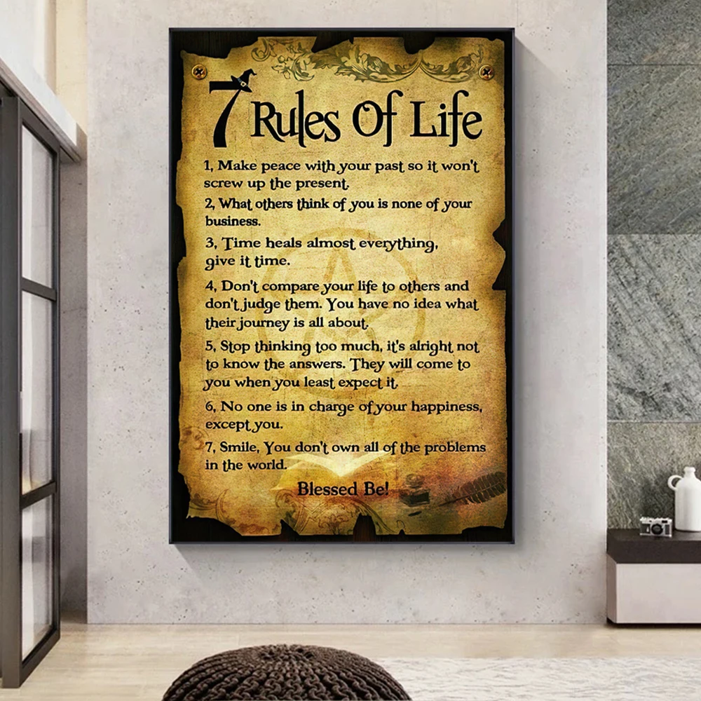 7 Rules Of Life Words Canvas Oil Paiting Wall Art Motivational Vintage Poster and Print Picture Home Quotes Room Decor Cuadros
7 Rules Of Life Words Canvas Oil Paiting Wall Art Motivational Vintage Poster and Print Picture Home Quotes Room Decor Cuadros