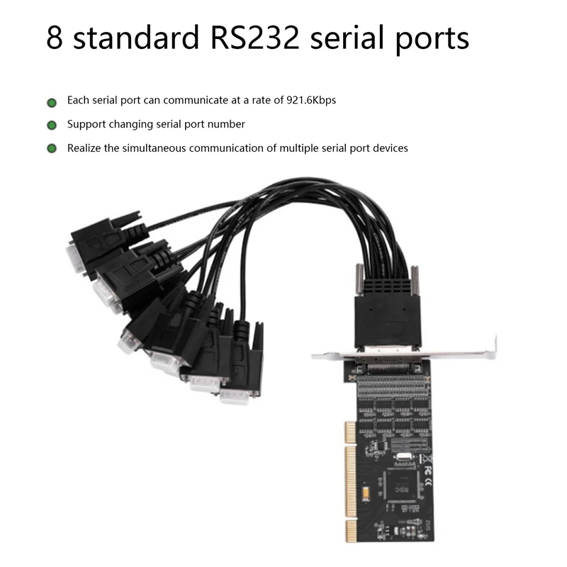 IO-PCI6238-8S PCI to Multi-Serial Port Card 8-Port RS232 Signal COM Port Small Chassis I/O Card with Fan-Out Cable
IO-PCI6238-8S PCI to Multi-Serial Port Card 8-Port RS232 Signal COM Port Small Chassis I/O Card with Fan-Out Cable