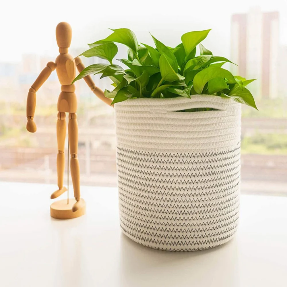 Cotton Rope Woven Storage Basket Plant Flower Pot Laundry Bag Bucket Bathroom Clothes Toy Organizer Baskets Decoration Home
Cotton Rope Woven Storage Basket Plant Flower Pot Laundry Bag Bucket Bathroom Clothes Toy Organizer Baskets Decoration Home