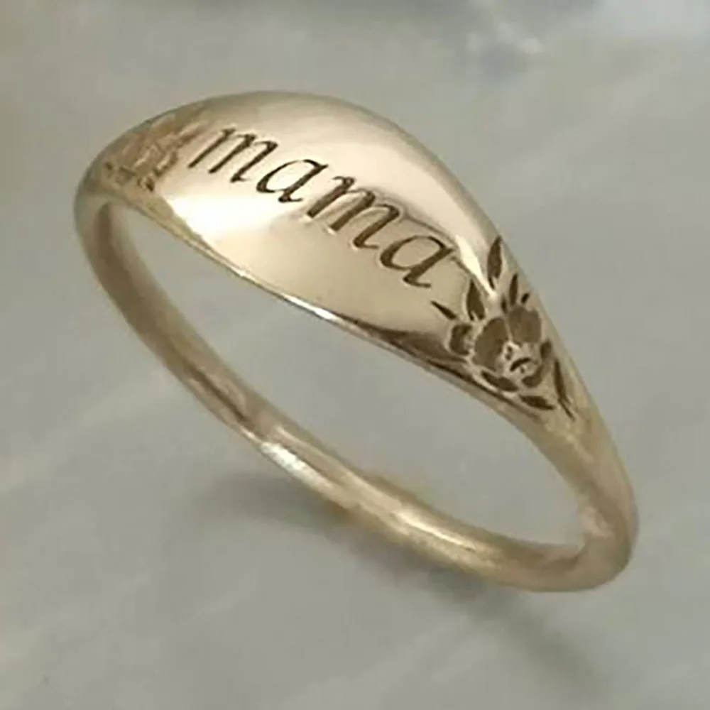 Fashion Mother's Day Gift Ring Engraving Letter mama Finger Ring Jewelry Wedding Engagement Love Token Bride Finger Ring
Fashion Mother's Day Gift Ring Engraving Letter mama Finger Ring Jewelry Wedding Engagement Love Token Bride Finger Ring