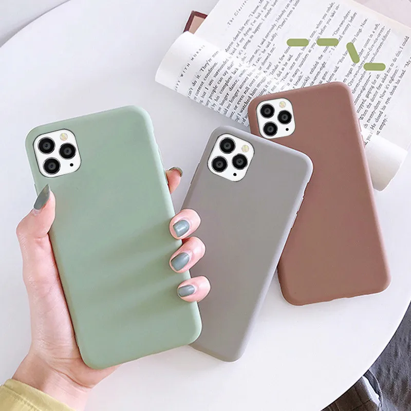 Lovebay Candy Phone Case For iPhone 6 6s 7 8 Plus X XR XS 11 Pro Max Lovely Simple Solid Color Soft Silicone |