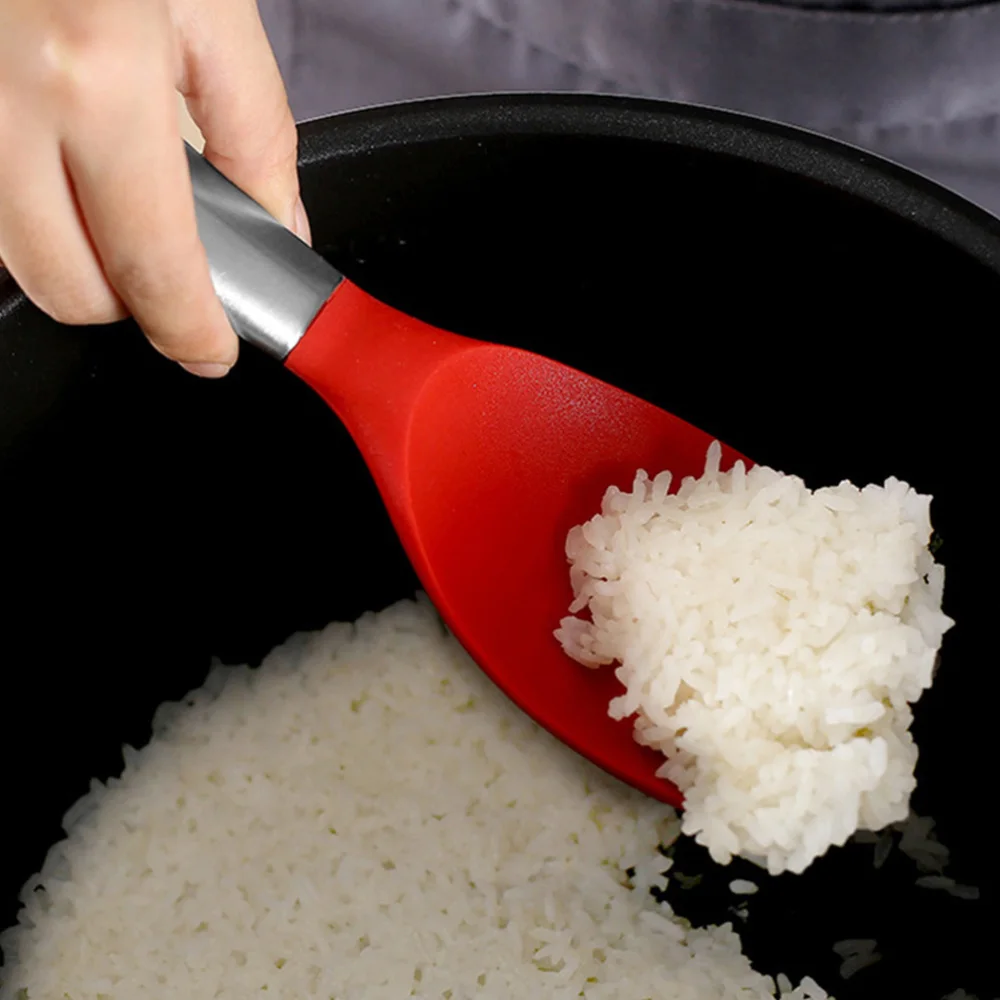 1pc Silicone Rice Spoon Stainless Steel Handle Hanging Hole Design Rice Spoon
1pc Silicone Rice Spoon Stainless Steel Handle Hanging Hole Design Rice Spoon