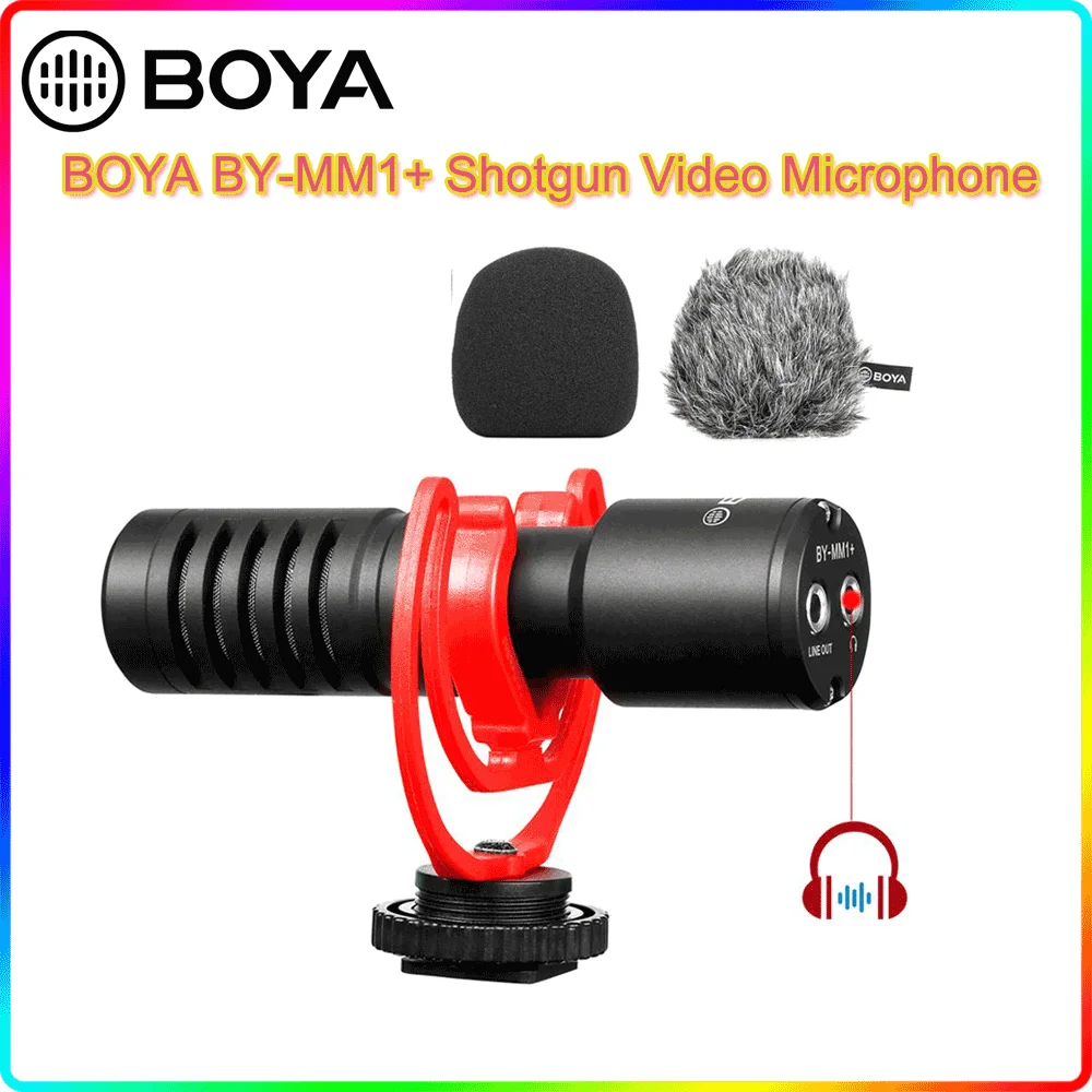

BOYA BY-MM1+ Shotgun Video Microphone with Hedphone Output, On-Camera Mini Recording Mic, Super-cardioid Condenser for DSLR 2021