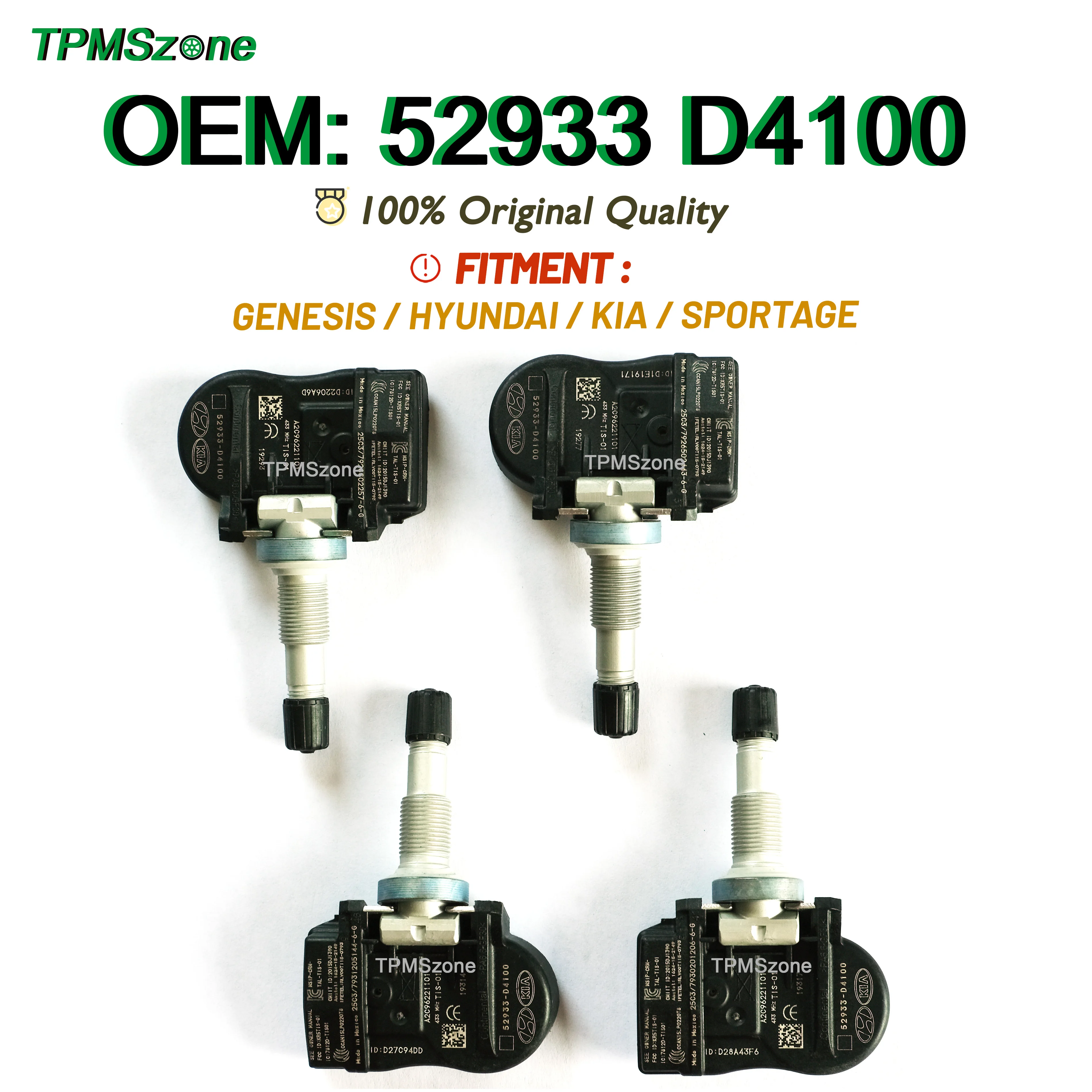 Car TPMS Monitor Sensor 52933-D4100 433MHz Tire Air Pressure Monitoring SystemFor Hyundai ELANTRA GRANDEUR I30 Kia 52933D4100
Car TPMS Monitor Sensor 52933-D4100 433MHz Tire Air Pressure Monitoring SystemFor Hyundai ELANTRA GRANDEUR I30 Kia 52933D4100