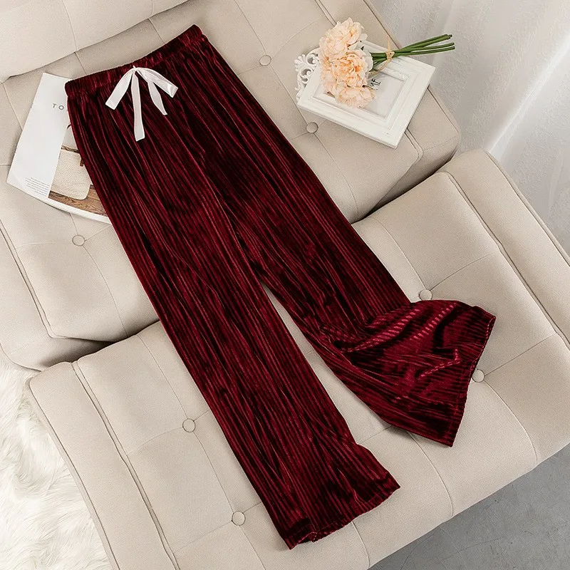 Velour Bottoms Sleepwear New Arrival Solid Color Pajamas Elastic Waist Autumn Nightwear Velour Long Loose Sleep Pants
Velour Bottoms Sleepwear New Arrival Solid Color Pajamas Elastic Waist Autumn Nightwear Velour Long Loose Sleep Pants