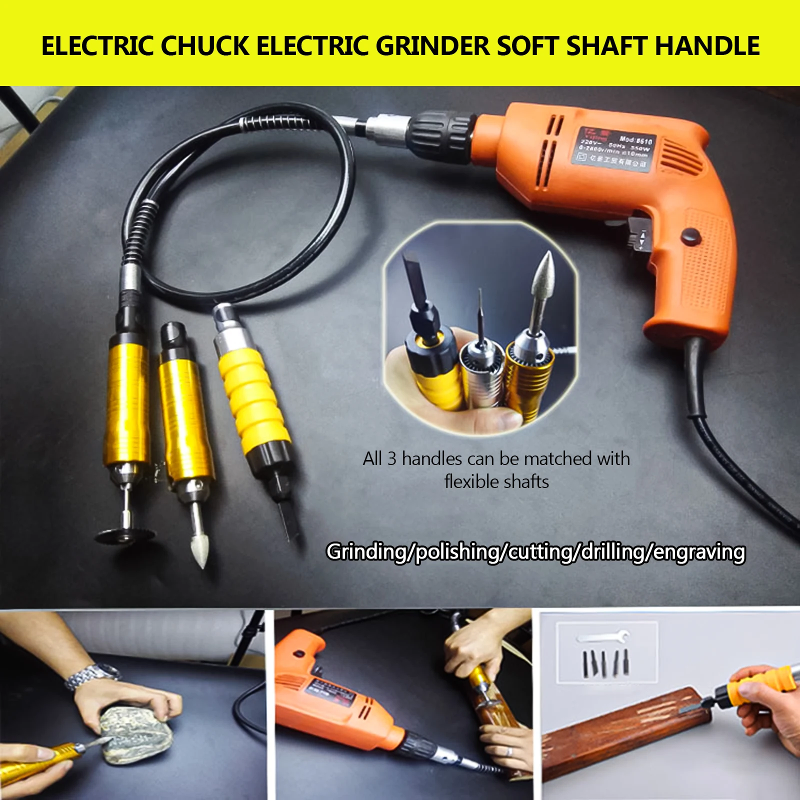 0.3-6mm Rotary Grinder Rotary Tool Flexible Shaft Drill Chuck Electric Drill Electric Grinding Soft Shaft Handle Extension Hose
0.3-6mm Rotary Grinder Rotary Tool Flexible Shaft Drill Chuck Electric Drill Electric Grinding Soft Shaft Handle Extension Hose