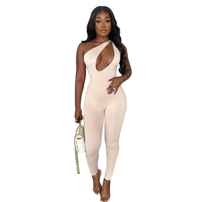 Solid One Shoulder Sexy Cut Out Rompers Womens Jumpsuit 2021 Streetwear Solid Backless Active Wear Skinny Slim Jumpsuits Summer
Solid One Shoulder Sexy Cut Out Rompers Womens Jumpsuit 2021 Streetwear Solid Backless Active Wear Skinny Slim Jumpsuits Summer