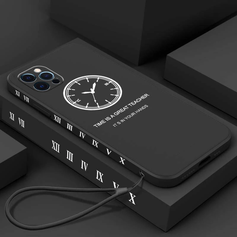 Ultra-thin Cute Clock Square Liquid Silicone Phone Case For iPhone 12 11 Pro XS Max SE XR X 8 7 6 Plus Luxury Lanyard Cover
Ultra-thin Cute Clock Square Liquid Silicone Phone Case For iPhone 12 11 Pro XS Max SE XR X 8 7 6 Plus Luxury Lanyard Cover