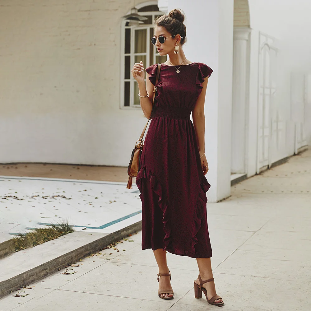 Summer Ruffle Floral Midi Dresses For Women Casual Spring Fashion Print Vintage Butterfly Sleeve Women Dresses New Arrival 2021
Summer Ruffle Floral Midi Dresses For Women Casual Spring Fashion Print Vintage Butterfly Sleeve Women Dresses New Arrival 2021