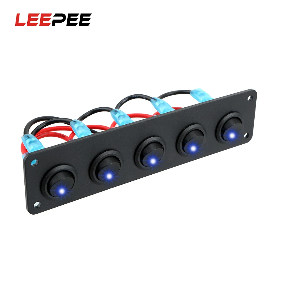 LEEPEE 12-24V 5 Gang Outlet Combination Round Dash Rocker Toggle Switch Panel LED Waterproof for RV Ship Yacht Marine Car Marine
LEEPEE 12-24V 5 Gang Outlet Combination Round Dash Rocker Toggle Switch Panel LED Waterproof for RV Ship Yacht Marine Car Marine