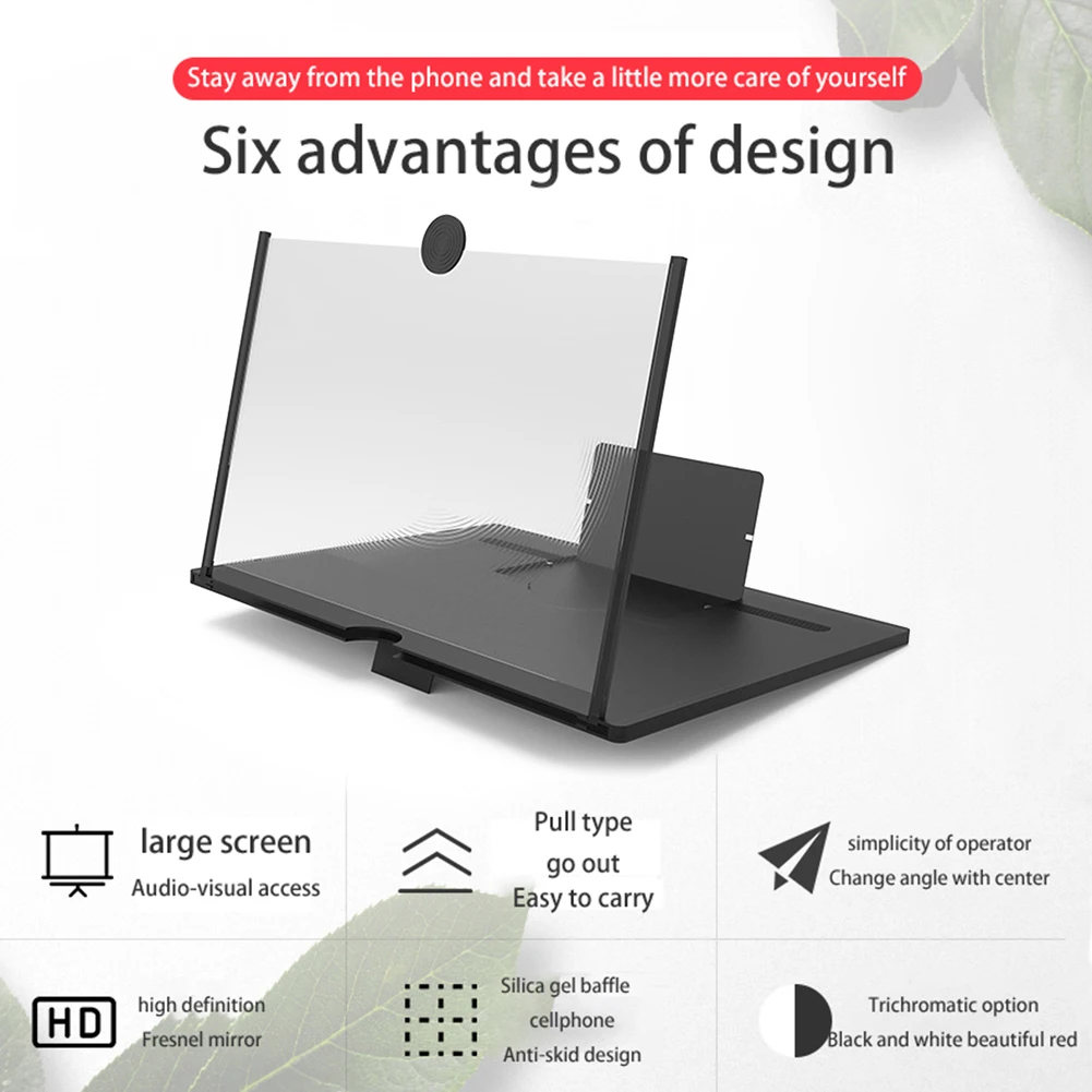 10 inch 3D Mobile Phone Screen Magnifier HD Video Amplifier Stand Bracket with Movie Game Magnifying Folding Phone Desk Holder
10 inch 3D Mobile Phone Screen Magnifier HD Video Amplifier Stand Bracket with Movie Game Magnifying Folding Phone Desk Holder