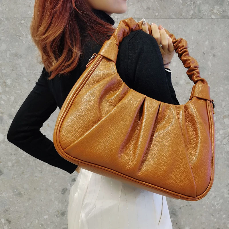 Fashion Women Crossbody Shoulder Bag Pleated Genuine Leather Handbag Female Daily Casual Travel Underarm Bags Shopping Tote 2022
Fashion Women Crossbody Shoulder Bag Pleated Genuine Leather Handbag Female Daily Casual Travel Underarm Bags Shopping Tote 2022