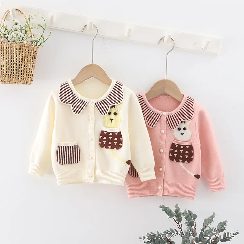 2021 Kawaii Baby Bunny Knitwear with Cute Pocket Stripes Petal Turn-down Collar Toddler Girl Pearl Button Knit Cardigan EY08062
2021 Kawaii Baby Bunny Knitwear with Cute Pocket Stripes Petal Turn-down Collar Toddler Girl Pearl Button Knit Cardigan EY08062
