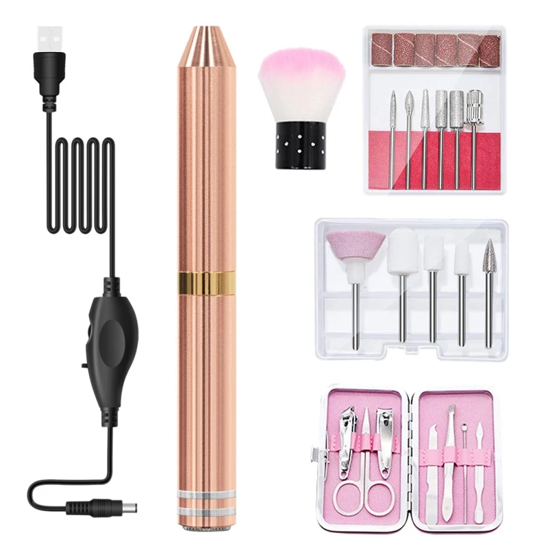Electric Nail Drill 11 in 1 Kit,Portable Nail Drill Machine Electric Nail Filer Nail Set for Home Salon Use, USB Type
Electric Nail Drill 11 in 1 Kit,Portable Nail Drill Machine Electric Nail Filer Nail Set for Home Salon Use, USB Type