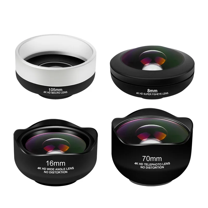 4 in 1 No Distortion Phone Camera Lens Kit Fisheye Wide Angle Macro Telephoto Lenses with Clips Lentes for Most of Smartphones
4 in 1 No Distortion Phone Camera Lens Kit Fisheye Wide Angle Macro Telephoto Lenses with Clips Lentes for Most of Smartphones
