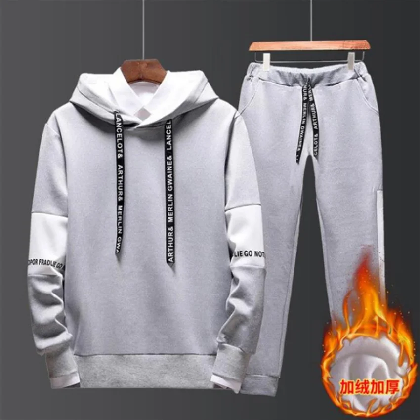Hoodies + Sweatpants 2 Pieces Tracksuits Sets Men Autumn Winter Casual Track Suit Sportswear Male Patchwork Hooded Letter Suits
Hoodies + Sweatpants 2 Pieces Tracksuits Sets Men Autumn Winter Casual Track Suit Sportswear Male Patchwork Hooded Letter Suits