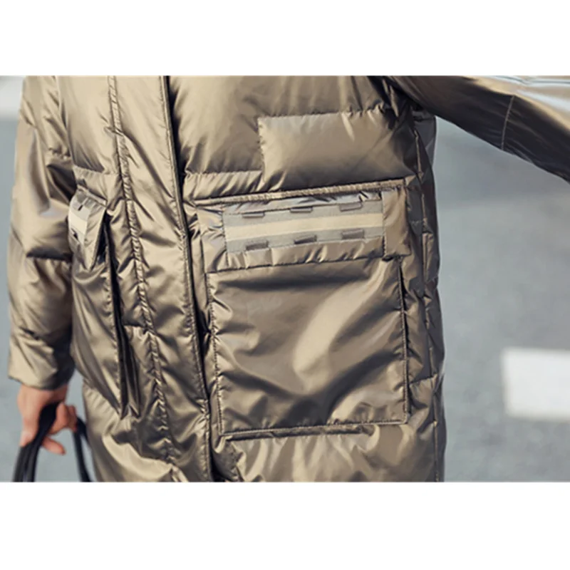 Winter Parka Korean Long Glossy Down Cotton Jacket Ladies Big Fur Collar Hooded Coat Loose Plus Size Warm Overcoat Women H752
Winter Parka Korean Long Glossy Down Cotton Jacket Ladies Big Fur Collar Hooded Coat Loose Plus Size Warm Overcoat Women H752