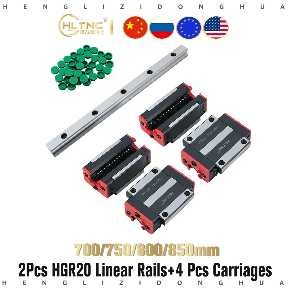 Линейная рельсовая направляющая HGR20 GHH20, 2 шт., Ширина 20 мм, длина 700 мм, 750 мм + 4 шт. 
Линейная рельсовая направляющая HGR20 GHH20, 2 шт., Ширина 20 мм, длина 700 мм, 750 мм + 4 шт.