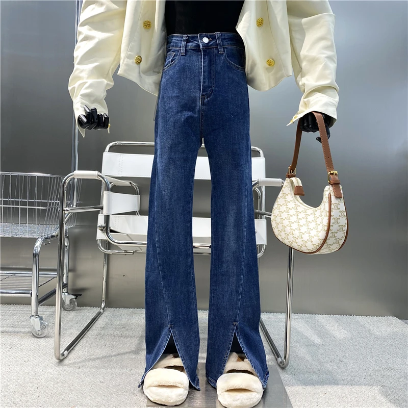 New Brand Original Design 2021 Korean Fashion Slim Slim Slit Micro Flare Pants Retro Slim High Waist Wide Leg Jeans Trousers
New Brand Original Design 2021 Korean Fashion Slim Slim Slit Micro Flare Pants Retro Slim High Waist Wide Leg Jeans Trousers