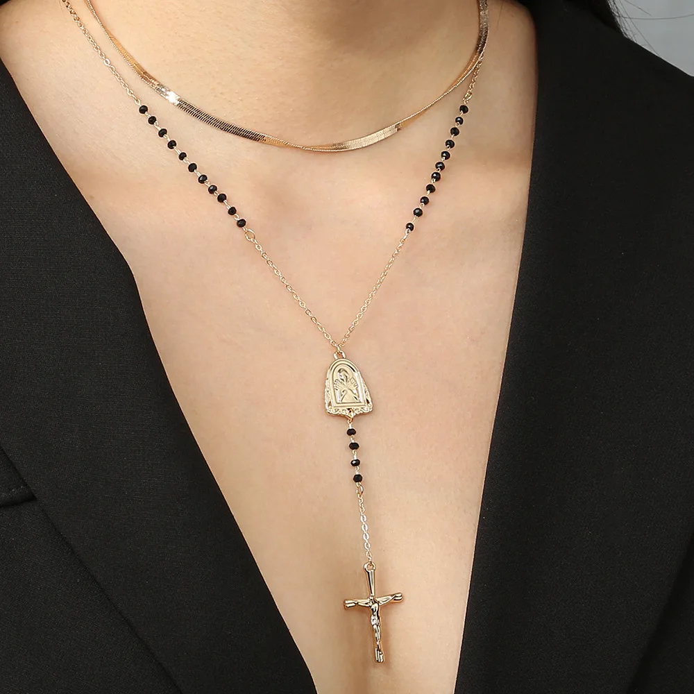 Black Crystal Beads Y-shaped Tassel Simple Buckle Cross Clavicle Necklace Ladies Fashion Jewelry
Black Crystal Beads Y-shaped Tassel Simple Buckle Cross Clavicle Necklace Ladies Fashion Jewelry