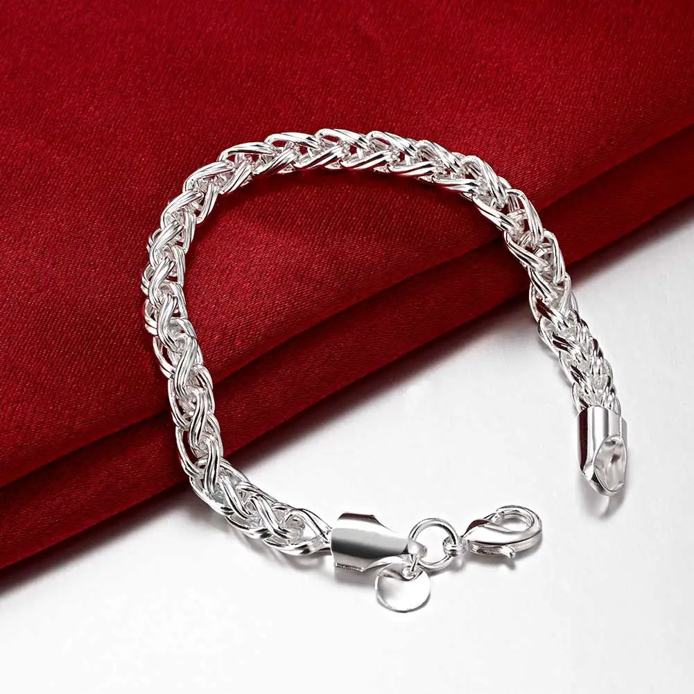 Фото Дешевые оптовые продажи серебряный цвет 6 мм браслет-цепочка модные ювелирные