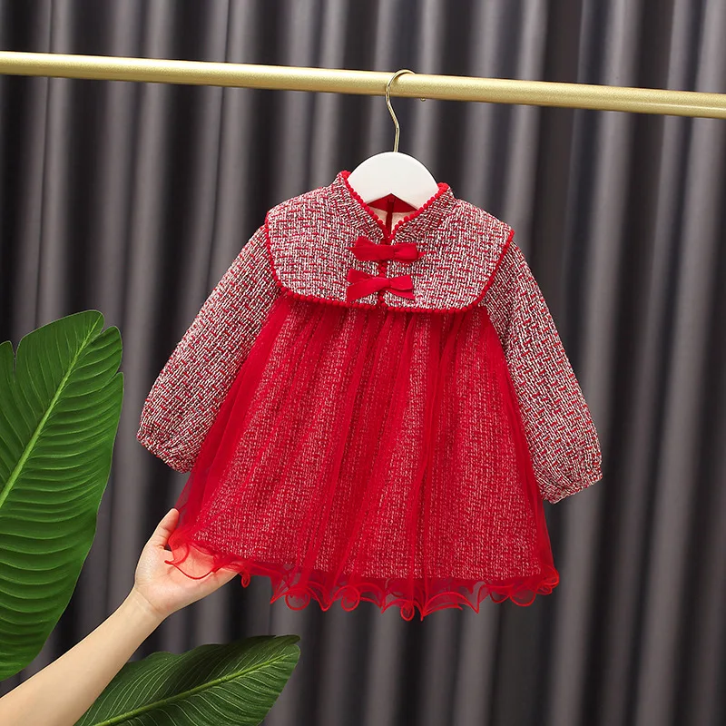 2021 Winter Red Thicken Children Clothes Baby Girls Patchwork New Years Dress Kids Bow Cotton cloth Dress Girls Outwear MB31
2021 Winter Red Thicken Children Clothes Baby Girls Patchwork New Years Dress Kids Bow Cotton cloth Dress Girls Outwear MB31