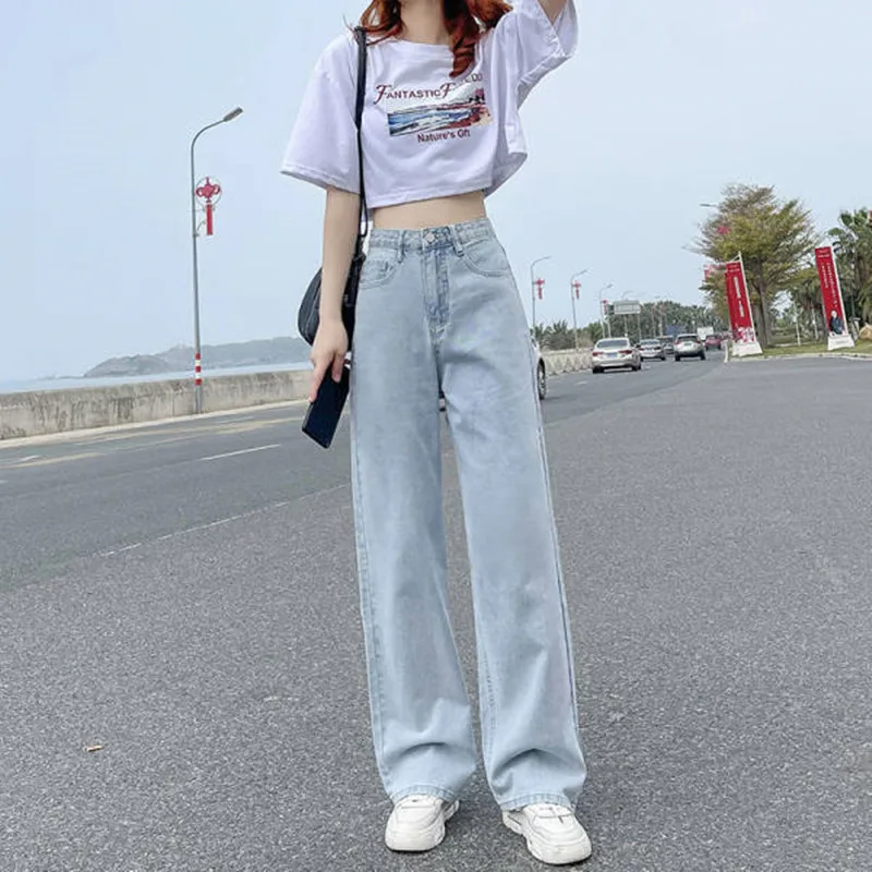 Woman Jeans High Waist Clothes Wide Leg Denim Clothing Blue Streetwear Vintage Quality 2021 Fashion Harajuku Straight Pants
Woman Jeans High Waist Clothes Wide Leg Denim Clothing Blue Streetwear Vintage Quality 2021 Fashion Harajuku Straight Pants