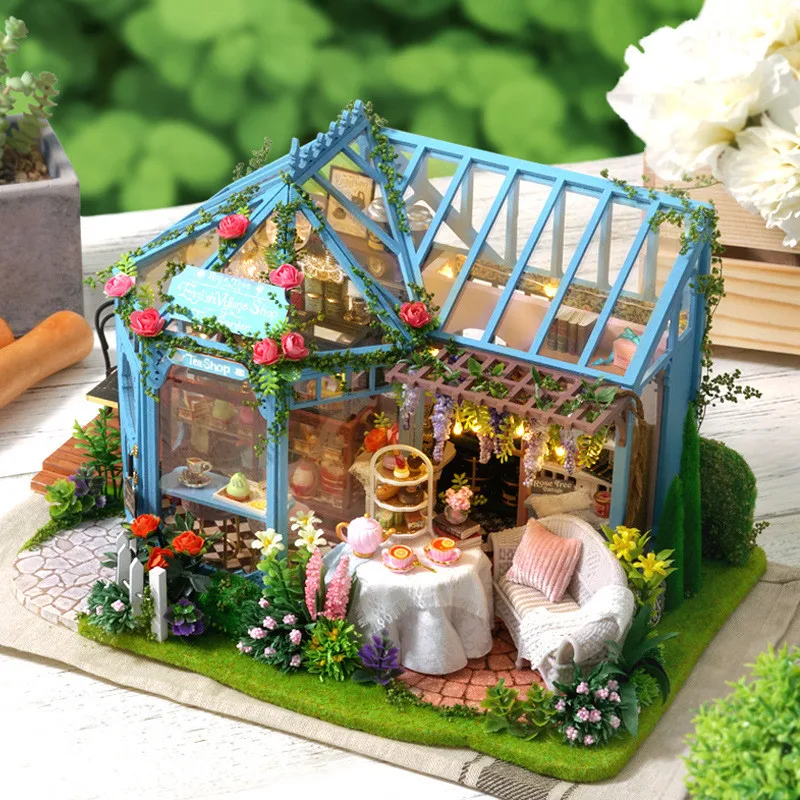 DIY Doll House Miniatures Kit Rose Garden Tea House Hand-made Building Model Doll Furniture Lol Home Decorations Adult Crafts
DIY Doll House Miniatures Kit Rose Garden Tea House Hand-made Building Model Doll Furniture Lol Home Decorations Adult Crafts