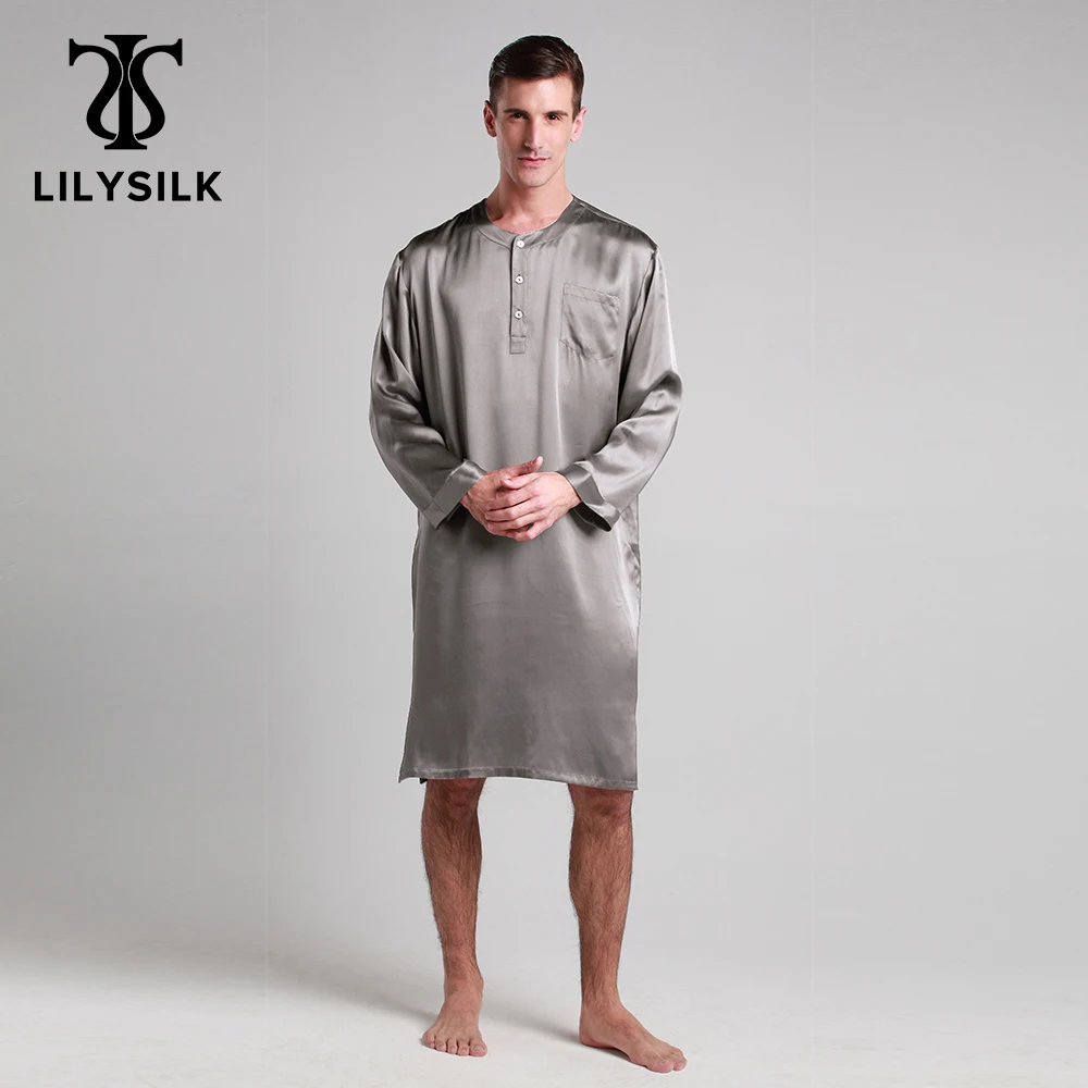 Халат LILYSILK из 100 шелка ночная рубашка одежда для сна мужской халат кимоно с