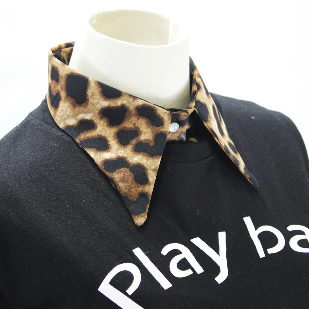 Chiffon Leopard Print False Collar Long Pointy Neck Detachable Fake Collar Half Blouse Shirt Button Crop Top For Women
Chiffon Leopard Print False Collar Long Pointy Neck Detachable Fake Collar Half Blouse Shirt Button Crop Top For Women