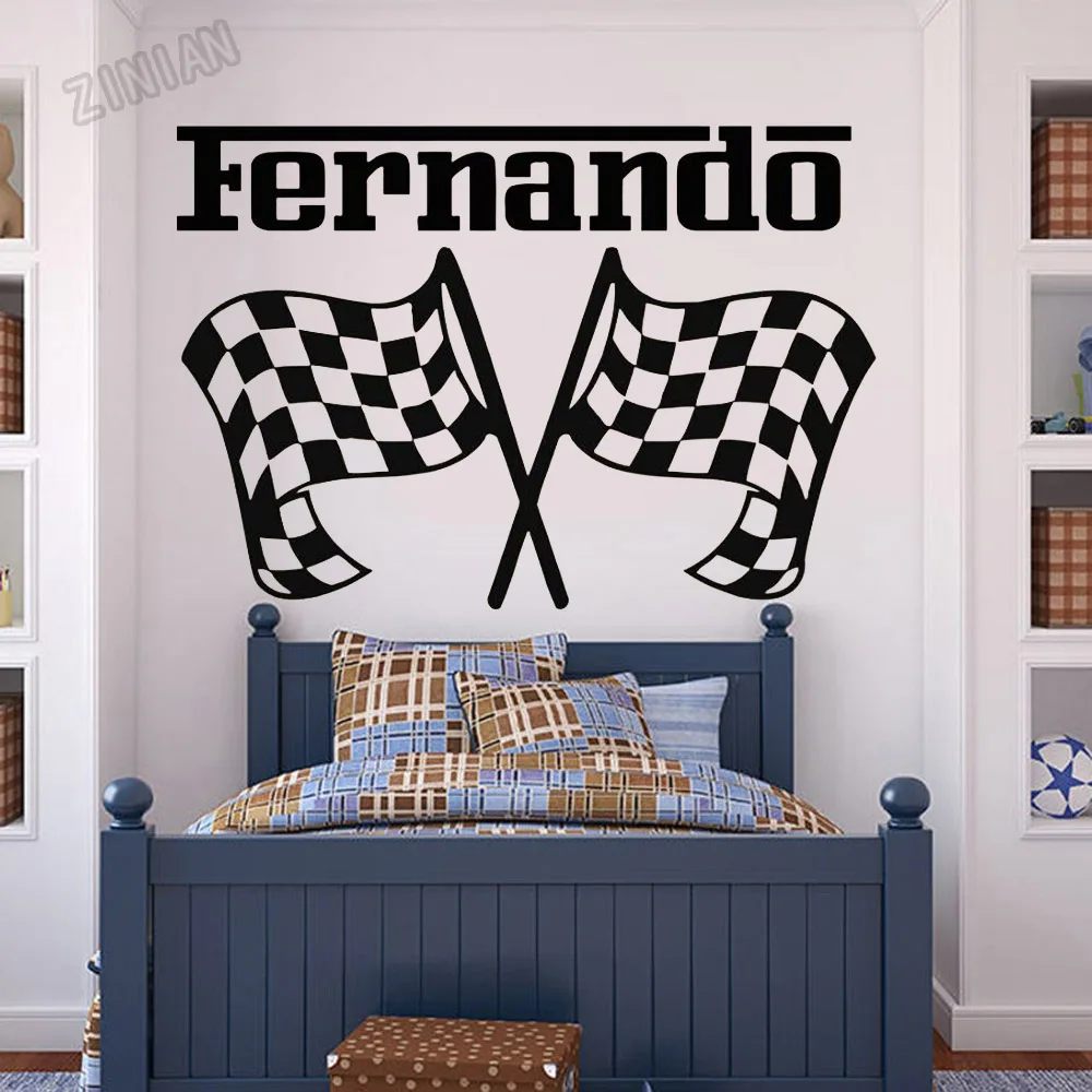 Personalized Boys Name Wall Sticker Car Racing Flags Wall Decal Nursery Children Room Vinyl Home Interial Bedroom Stickers Y214
Personalized Boys Name Wall Sticker Car Racing Flags Wall Decal Nursery Children Room Vinyl Home Interial Bedroom Stickers Y214