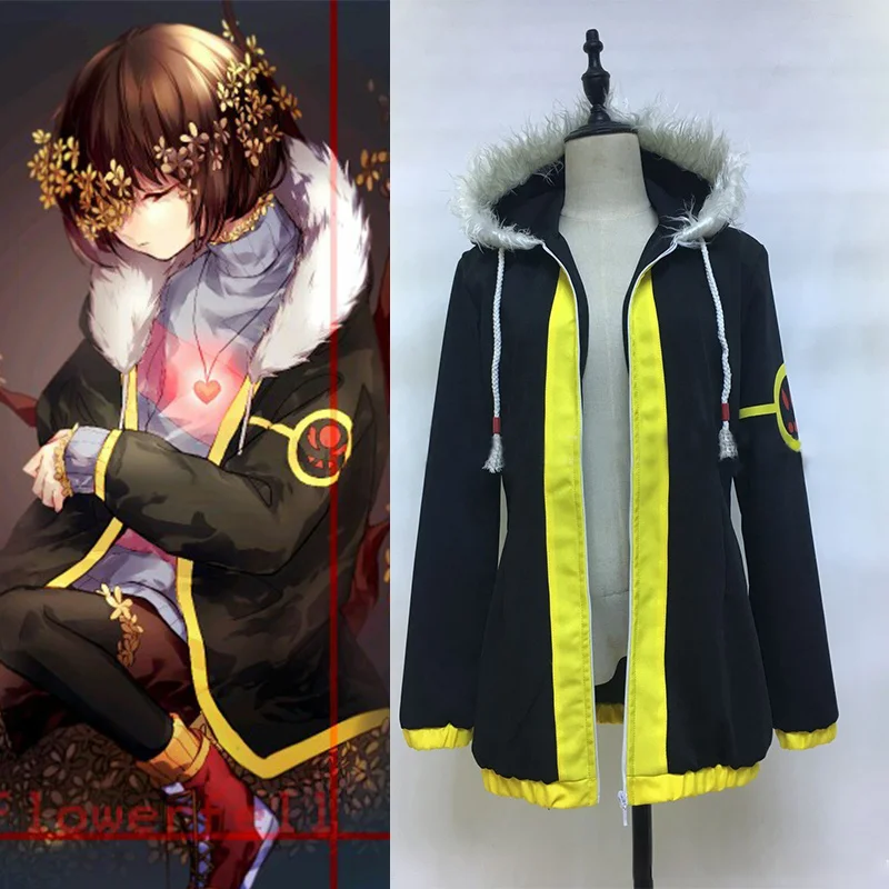 Frisk Cosplay Costume Full Sleeve Zipper Hoodie Coat Fur Collar Jacket Custom Made
Frisk Cosplay Costume Full Sleeve Zipper Hoodie Coat Fur Collar Jacket Custom Made