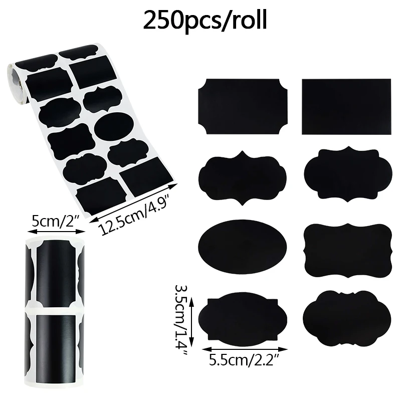 250/roll Blank Blackboard Labels Stickers Chalkboard Kitchen Spice Label Tags Home Jam Jar Bottle Customize Tags With Marker Pen
250/roll Blank Blackboard Labels Stickers Chalkboard Kitchen Spice Label Tags Home Jam Jar Bottle Customize Tags With Marker Pen