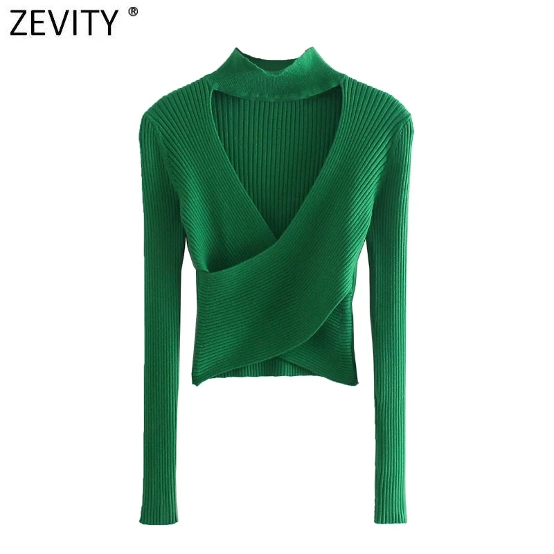 Zevity New Women Sexy Hollow Out Design Green Purple Color Short Knitted Sweater Lady Chic Long Sleeve Pullover Crop Tops SW1076
Zevity New Women Sexy Hollow Out Design Green Purple Color Short Knitted Sweater Lady Chic Long Sleeve Pullover Crop Tops SW1076