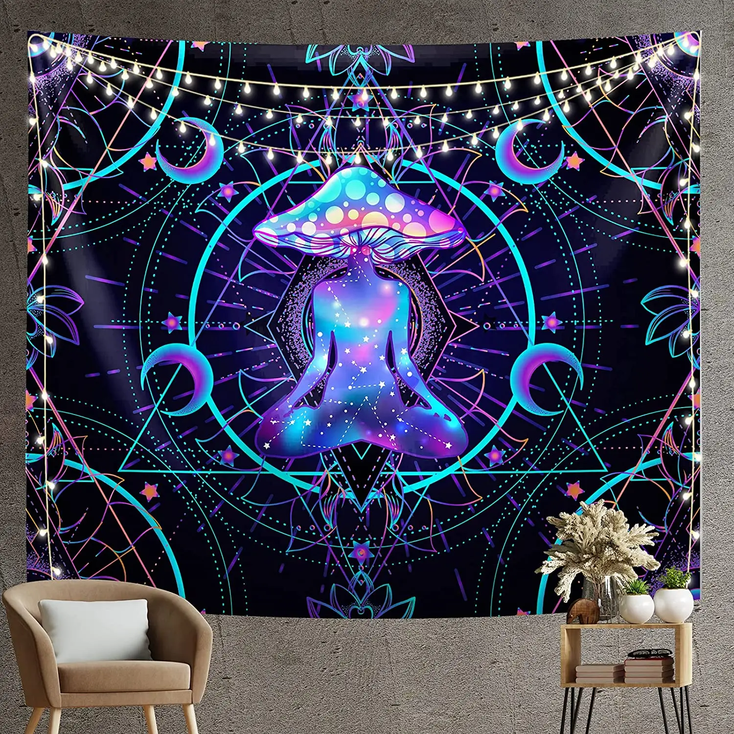 Trippy Tapestry Psychedelic Wall Hanging Mushroom Chakra Wall Blanket Decor for Home Bedroom Living Room and Dorm 51x59 Inches
Trippy Tapestry Psychedelic Wall Hanging Mushroom Chakra Wall Blanket Decor for Home Bedroom Living Room and Dorm 51x59 Inches